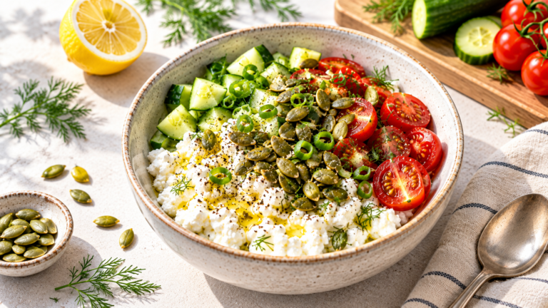 Savory Cottage Cheese Bowl