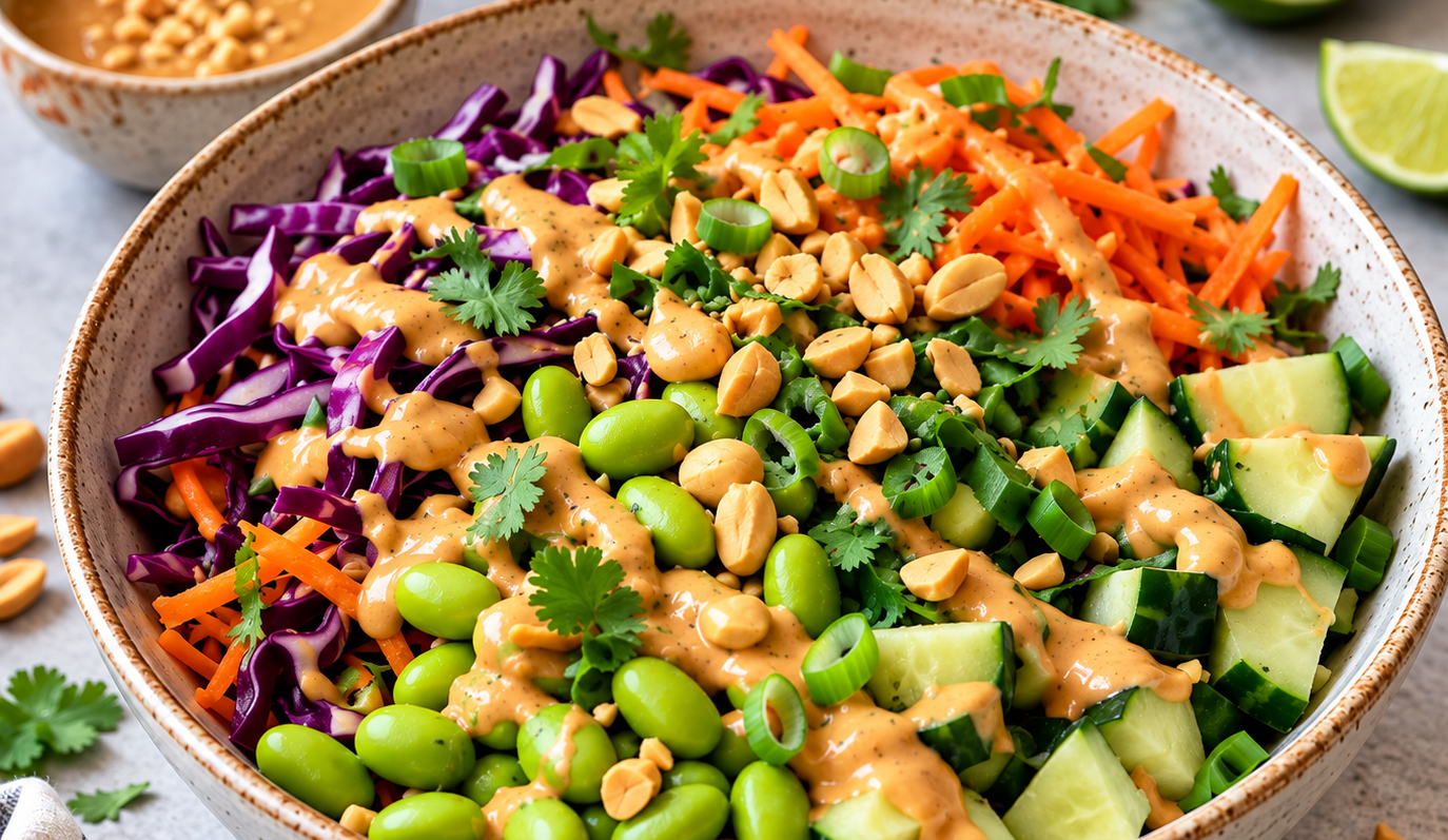 10-Minute Edamame Peanut Crunch Bowl