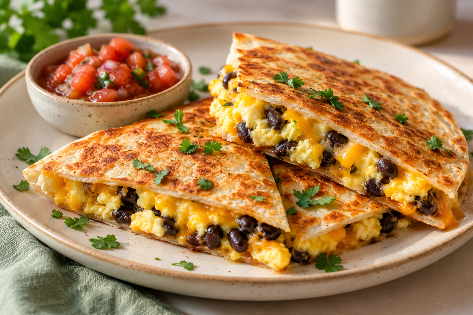 Easy Vegetarian Breakfast Quesadilla for One